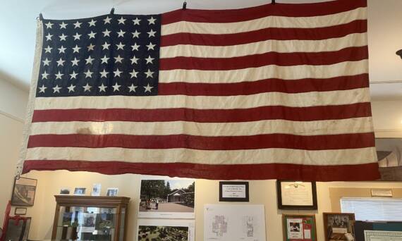 Flag on display closeup